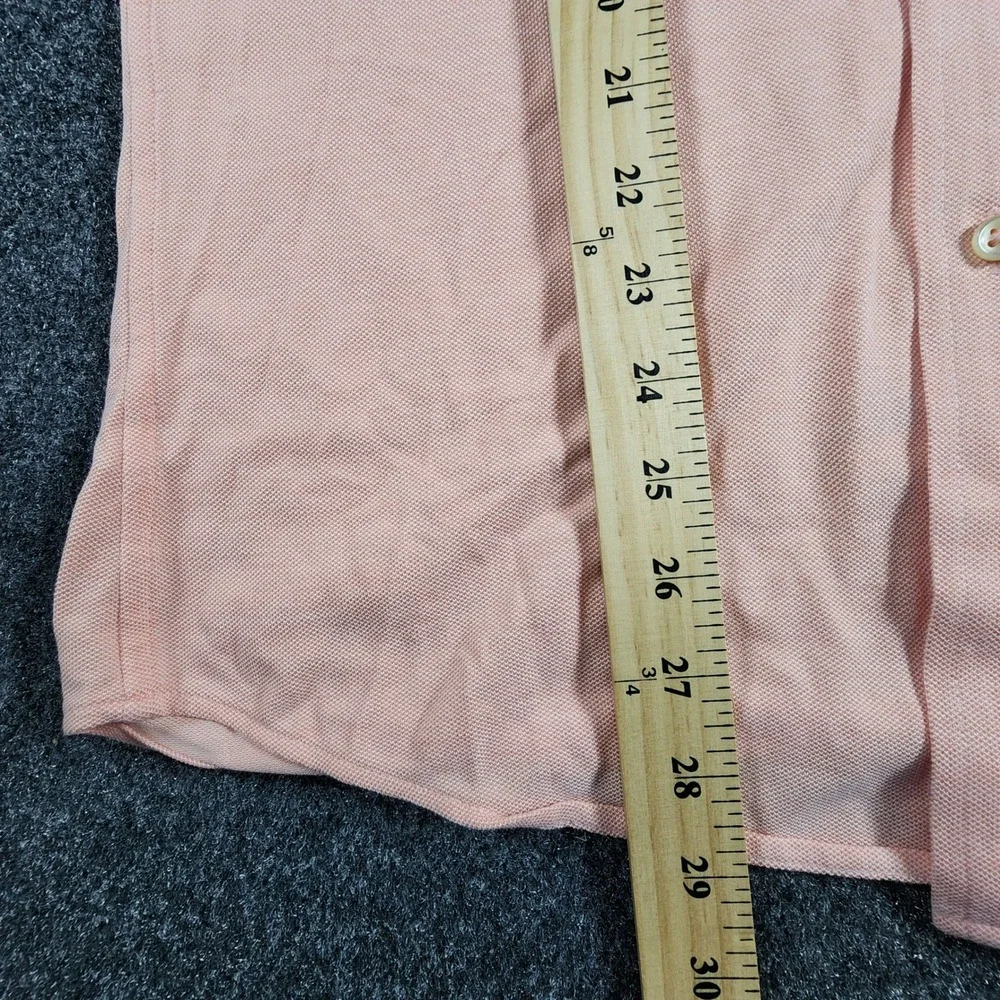 Polo Ralph Lauren Slim Fit Knit Oxford Mens Medium Pink Long Sleeve Button Down